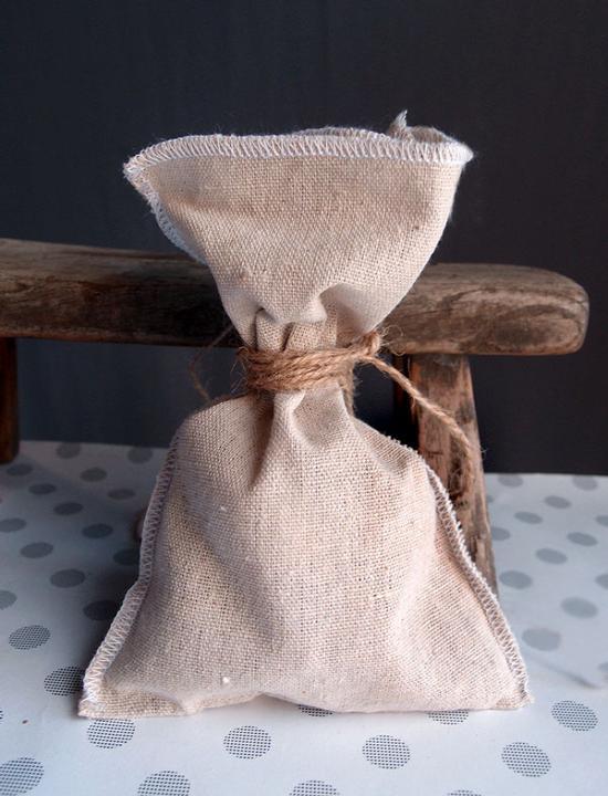 Linen Pouch With Stitching 5" X 7-1/2"