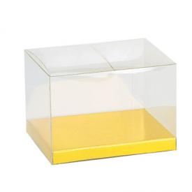 Clear Boxes With Gold Cardboard Bottom - 144/Pack 4"