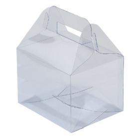 4" X 3" X 2.75" Clear Boxes With Handle - 144/Pack