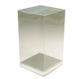 Clear Cubic Rectangular Boxes With Gold Cardboard Bottom - 144/Pack 3