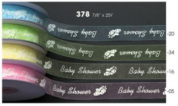 Sheer/Baby Shower Print Ribbons 7/8"