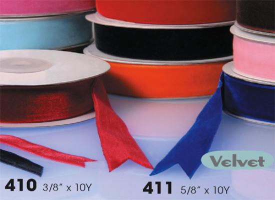 3/8" X 10y Velvet Ribbons