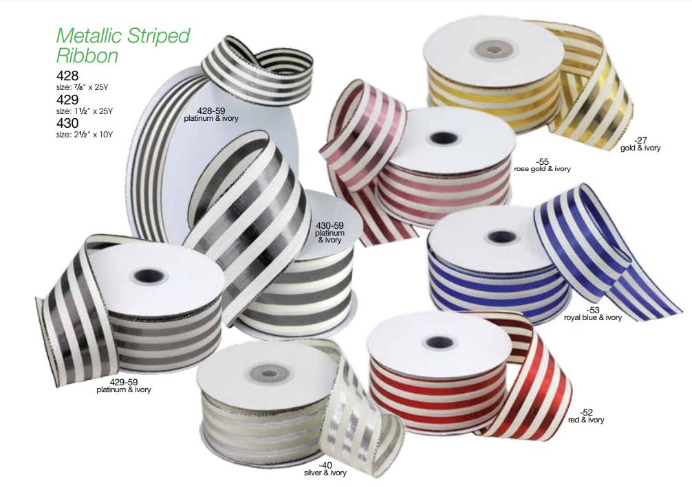 K Ribbon Striped Ribbon 1 ½” X 25y – TK Ribbons