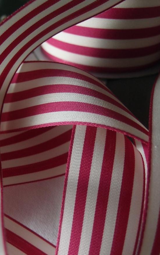 Burgundy Satin Stripe Sheer Wired Ribbon, 1-1/2x25 Yards