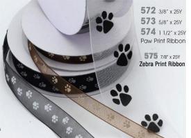 Sheer Ribbons With Paw 3/8"