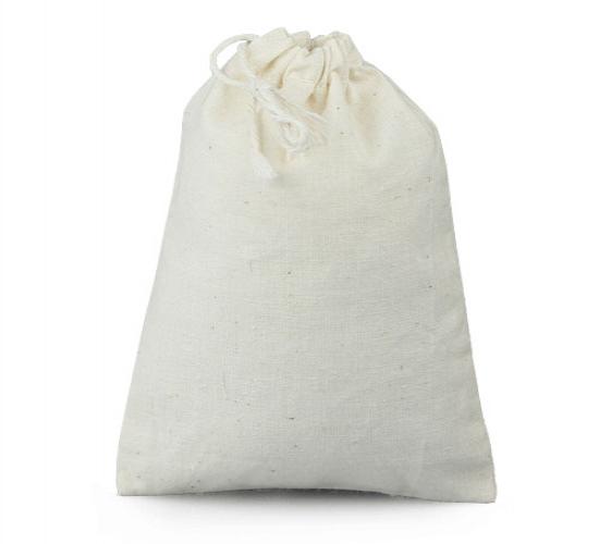 4" X 6" 100% Cotton Bags With Side Pull Drawstrings - 100pcs/Pack