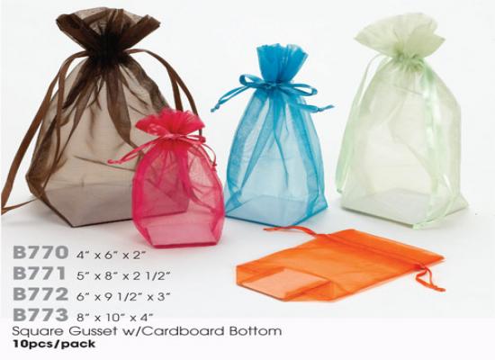 Sheer/Card Board Bags - 10/Pack 4"