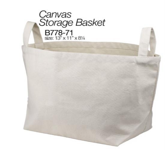 Canvas Storage Basket 13"