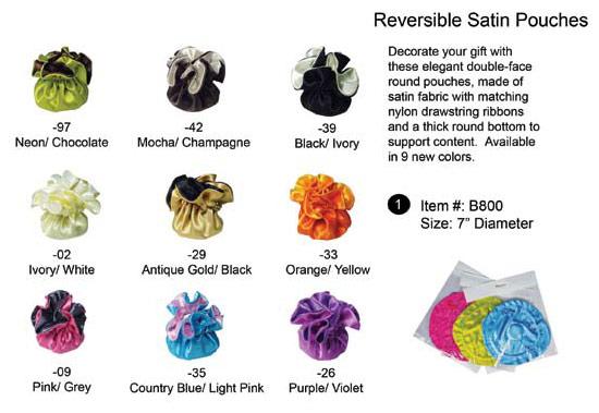 Satin Reversible Pouches 7" 12/Pack