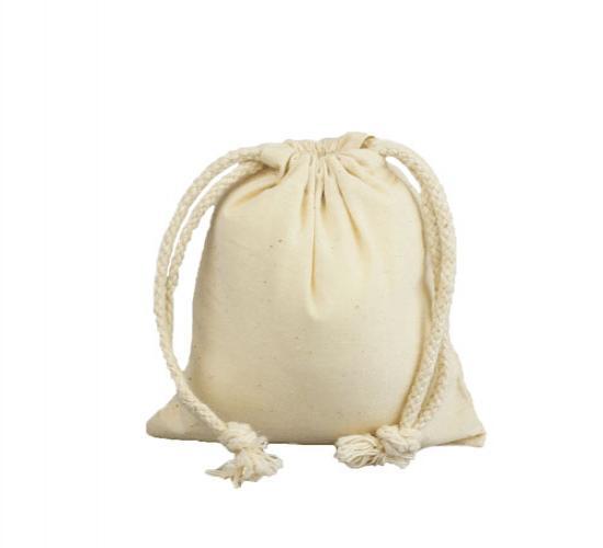 100% Cotton Drawstring Bag - 5" X 6" - 12pcs/Pack