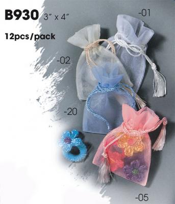 Sheer Bags With Tassel String - 12/Pack 3"