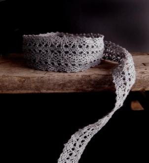Gray Crochet Lace 1" X 10y
