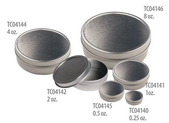 1 1/2" X 5/8"H Silver Flat Tin Can - 288/Pack
