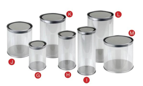 Pet Tin Cylinder With Clear Window Lid 2" X 5"